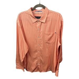 Tommy Bahama Shirt Men's XL Cotton Long‎ Sleeve Button Front Pastel Stripe